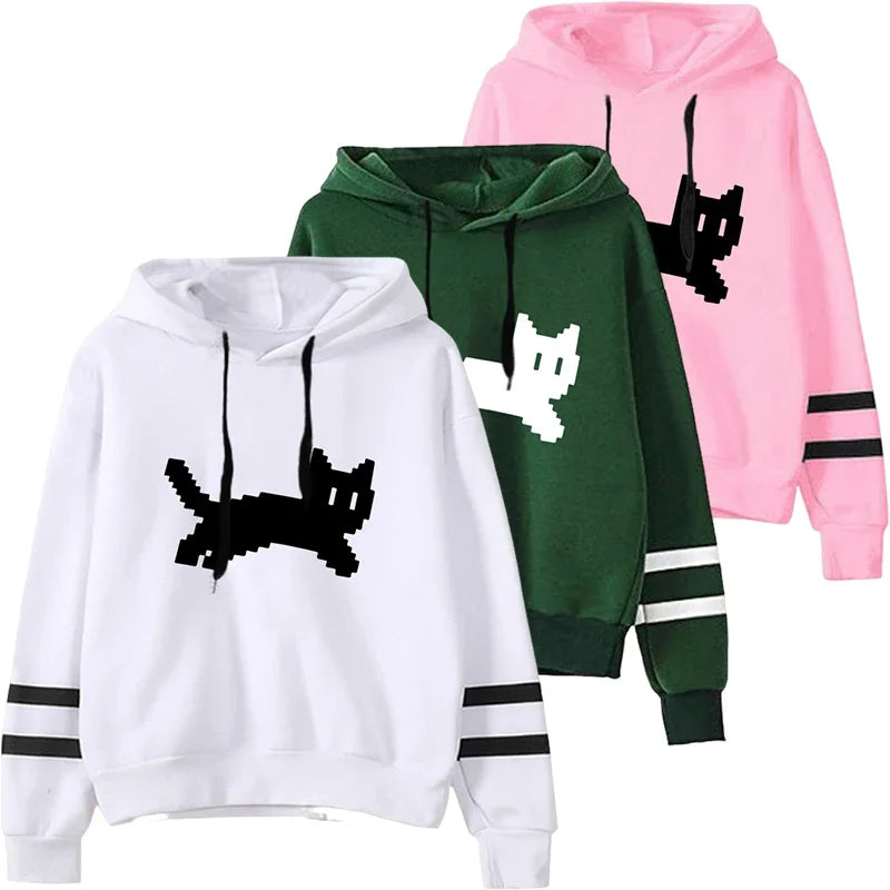 Woman Clothing Hot Sale Daily Womens Sweatshirts Fashion Pullovers Versatile Hoodies Stripe Jogging Casual Printing Sports Style