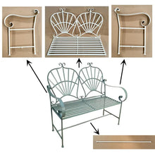 Load image into Gallery viewer, Rust-Resistant Wrought Iron Modern French-Style Foldable Garden Bench Outdoor Patio Furniture with Sturdy & Space-Saving Design