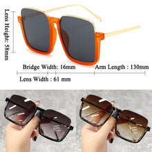 Load image into Gallery viewer, Sunglasses Women Oversize Travel Luxury Brand Design New Drive Semi-Rimless Square Frame Vintage Sun Glasses Ladies Men Unisex