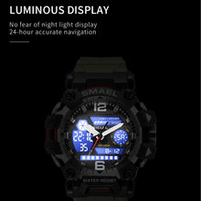 Load image into Gallery viewer, SMAEL Men Watches 50m Waterproof Sports Watch Military Man Sports Watch Digital 8072 Dual Display Watch Quartz Led Digital