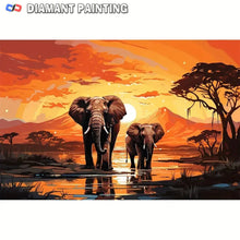 Load image into Gallery viewer, DIY 5D Animal Elephant Diamond Painting , Full Rhinestone Painting, Diamond Art Embroidery Kits, Handmade Home Room Office Decor