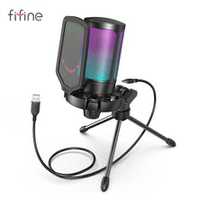 Load image into Gallery viewer, FIFINE Ampligame USB Microphone for Gaming Streaming with Pop Filter Shock Mount&Gain Control,Condenser Mic for PC/MAC