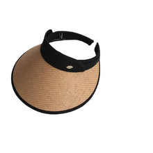 Load image into Gallery viewer, Hats for women Summer hat sun hat empty top Korean version headband black glue straw cap beach caps sunscreen panama UTHAI S87