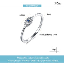 Load image into Gallery viewer, Genuine 925 Sterling Silver Lucky Eye Ring Blue CZ Wedding Rings for Women Fashion Turkey Jewelry Christmas Party Gifts