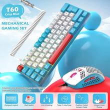 Load image into Gallery viewer, 60% Mechanical Keyboard and Mouse Combo + Tray USB C Cable, RGB LED Backlit Keyboard, Red Switches, 6400 DPI Programmable Mouse