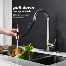 Load image into Gallery viewer, Kitchen Faucet with Pull Out Spraye Kitchen Faucet Single Handle Out Mixer Stream Sprayer Nozzle Stainless Steel Family