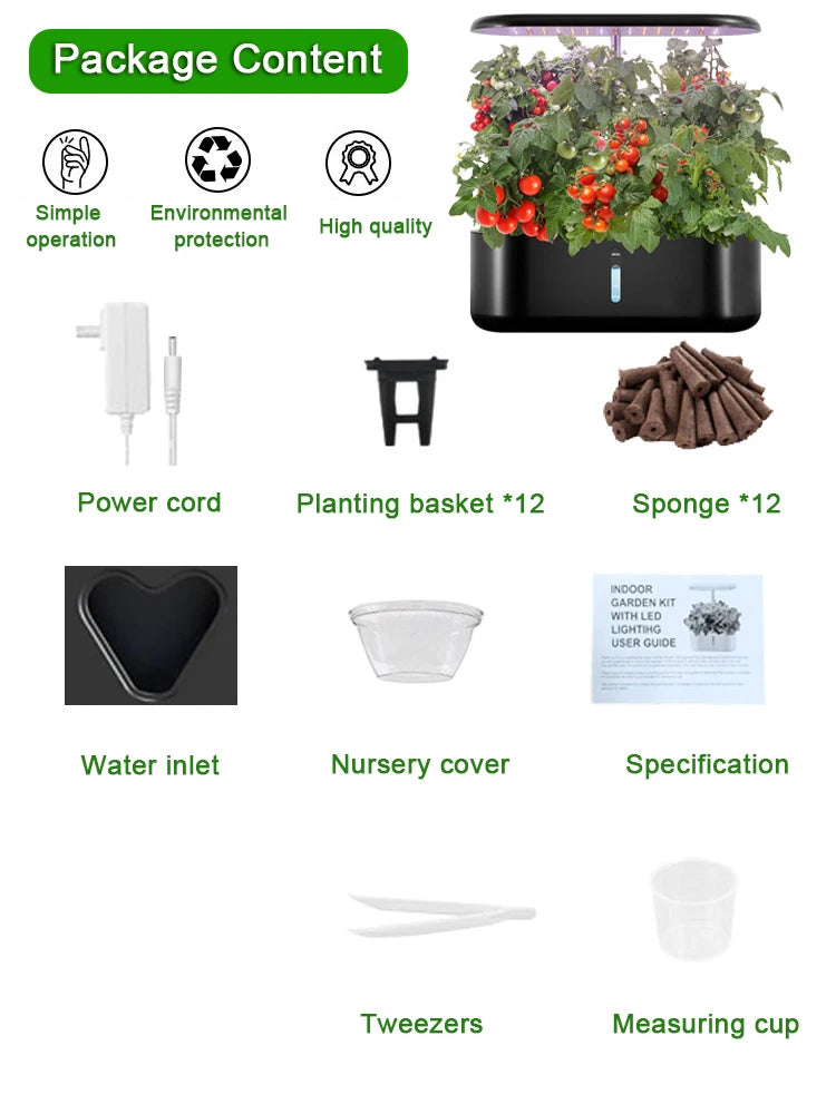 Intelligent Hydroponic Growing System Indoor Planting Machine Garden Plant Vegetable Planter Pot Automatic Timer LED Growth Lamp