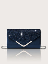 Load image into Gallery viewer, Gorgeous and elegant sparkly women's clutch bag, paired with a gorgeous rhinestone necklace, earrings and bracelet set of four.