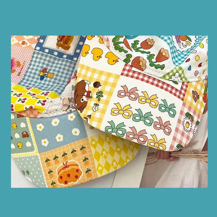 Women's Hats Spring Seaside Vacations French Sweet Cute Girls Outdoor Headscarves With Straps Baseball Caps Funny Fashion Hats