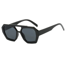 Load image into Gallery viewer, Vintage Square Sunglasses for Women Men Thick Frame Double Bridges Eyewear Female Fashion Chic Polygon Sun Glasses Leopard Blue