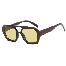 Load image into Gallery viewer, Vintage Square Sunglasses for Women Men Thick Frame Double Bridges Eyewear Female Fashion Chic Polygon Sun Glasses Leopard Blue