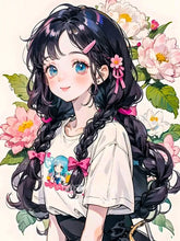 Load image into Gallery viewer, 5D Diamond Painting Anime Girl DIY Cartoon Cross Stitch Full Square Round Diamond Mosaic Embroidery Art Home Decoration Gift