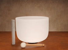 Load image into Gallery viewer, 8 Inch 432hz Singing Bowl with 2 Sticks Chakra Quartz Sound Bowls Yoga Meditation Instruments Nepal Crystal Bowls Sound Healing