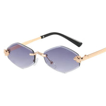 Load image into Gallery viewer, Fashion Small Polygonal Sunglasses for Women Luxury Brand Rmless Brown Rhombus Sun Glasses Woman Vintage Metal Shades Eyewear