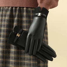 Load image into Gallery viewer, 1 Pair of Gloves for Women in Winter Fleece-Lined to Heattech and Touch Screen Pu Elegant and Exquisite Cycling and Driving Gloves