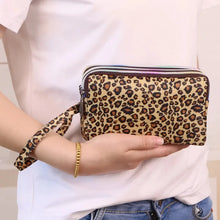 Load image into Gallery viewer, Fashion Women's Clutches Three-layer Zipper Waterproof Nylon Colorful Printed Wristlet Bag Key Coin Purse Wallet Phone Holder