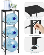 Load image into Gallery viewer, Water bottle rack 5 gallons (approximately 15.7 liters) water cooler kettle rack 3 layers water bottle storage rack with storage