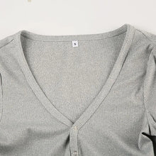 Load image into Gallery viewer, Women's Jumpsuits Autumn New Fashion Long Sleeves Casual Slim Knitted Rompers Solid Sexy V-Neck Female Bodycon Elegant Clothing