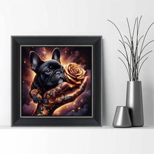 Load image into Gallery viewer, Diamond Painting Dog Animal Handmade Art Diamond Mosaic Rose Flower Full Drill Mosaic Handmade Personalized Gift