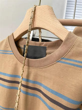 Load image into Gallery viewer, Women's Clothing American Beautiful Contrast Stripe Short Sleeve T-Shirt Summer Loose Casual Versatile Fashion Top