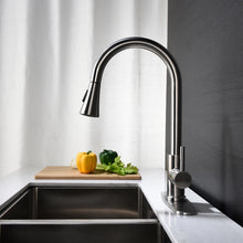 Load image into Gallery viewer, Kitchen Faucet with Pull Out Spraye Kitchen Faucet Single Handle Out Mixer Stream Sprayer Nozzle Stainless Steel Family