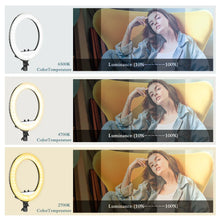 Load image into Gallery viewer, 18 Inch Ring Light 36W Dimmable 3200K-5600K Light Carrying Bag for YouTube Selfies Photography Compatible Smartphones