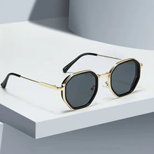 Load image into Gallery viewer, 2025 New Vintage Sunglasses for Women Modern Fashionable Octagonal Glasses with Black Lenses Golden Edging Sun Glasses UV400