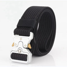Load image into Gallery viewer, Belts For Men Tactical Belt Metal Silver Buckle Nylon Waist Strap Girdle Heavy Duty Training Hunting Mens Belts