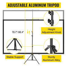 Load image into Gallery viewer, VEVOR 16:9 4K HD Adjustable Tripod Projector Screen Stand 60/70/80 90/100/110Inch Home Cinema for Indoor&Outdoor Projection