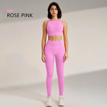 Load image into Gallery viewer, Yoga Clothing Set Women's High Waisted Leggings and Top Two Piece Seamless Fitness Exercise Clothing Fitness Workout Underwear