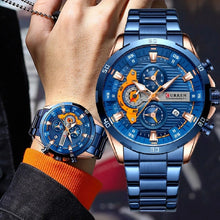 Load image into Gallery viewer, Watches For Men CURREN Man WristWatch Waterproof Chronograph Men Watch Military Top Brand Luxury StainlessSteel Sport Male Clock