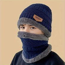 Load image into Gallery viewer, Kids Warm Knitted Hat Scarf Set Children Autumn Winter Hat Soft Knitted Cap Bonnet Infant Kids Hat For Boys Girls