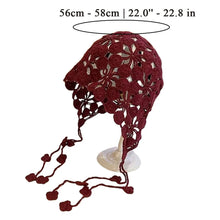 Load image into Gallery viewer, Vintage Handmade Knitted Hats for Women Solid Crochet Caps Crocheted Hat Beanies Caps Thin Hollow Spring Travel Concave Strap