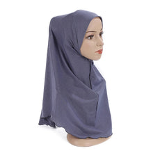 Load image into Gallery viewer, H120 Teenage girls plain hijab hats muslim scarf islamic headscarf hat amira pull on headwrap beautiful 10 years girl scarf