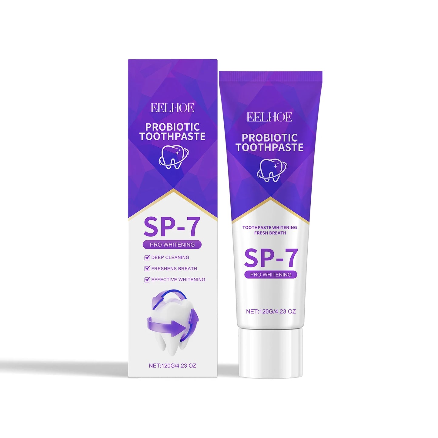 120g Probiotic Toothpaste SP-7 Whitens Teeth Removes Yellow Stains Tooth Whitening Agent Oral Hygiene Cleans and Freshens Breath