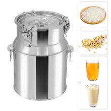 Load image into Gallery viewer, 201 Stainless Steel Milk Can Wear-Resistant Sealed Barrel Large Capacity for Breakfast Restaurant and Milk Shop Easy to Clean