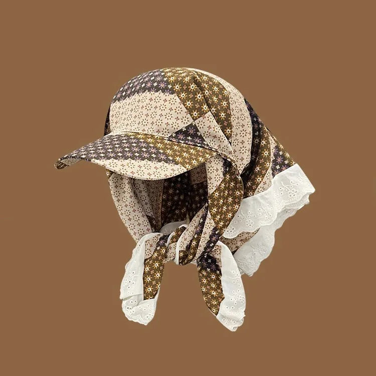 Women's Hats Spring Seaside Vacations French Sweet Cute Girls Outdoor Headscarves With Straps Baseball Caps Funny Fashion Hats