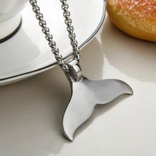 Load image into Gallery viewer, Lovely Stainless Steel Whale Tail Pendant Chain Necklace for Men or Women Punk Rock Biker Rider Jewelry Best Gift for Christmas