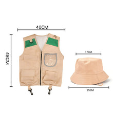 Load image into Gallery viewer, Kids Costume Vest Hat ,Nature Adventures Suit ,Dress up Cargo Vest and Hat Set, for Camping, Fishing ,Outdoor ,Party Activity
