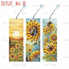 Load image into Gallery viewer, Three-piece diamond painting bookmark set, DIY creative colorful floral and butterfly design, with diamond book bookmarks