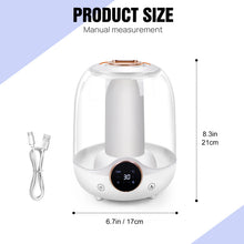 Load image into Gallery viewer, 3L Air Humidifier, Home Humidifier Essential oil Diffuser,Cool Mist Humidifier for Home Office,Auto-off, 7 Color Night Lights