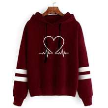 Load image into Gallery viewer, Woman Clothing Versatile Sweatshirts Casual Hoodies Comfortable Pullovers Slim Fit Soft Striped Lazy Style Jogging Daily Women's