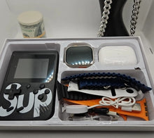 Load image into Gallery viewer, HR100 Smart Watch SUP, Multi Game Box with Accessories, Earbuds, Silicone Bands