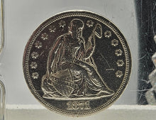 Load image into Gallery viewer, 1871 Seated Liberty Dollar Stunning Silver Rare Coin In Clear Display Sand Timer