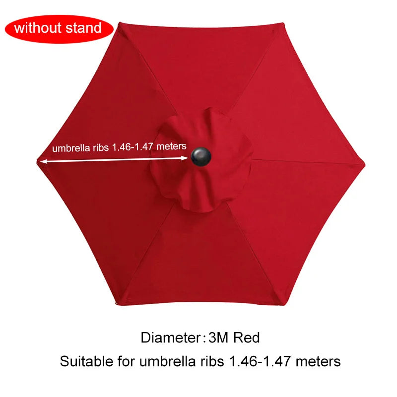 Umbrella Replacement Canopy 6/8 Ribs Patio Umbrella Cloth without Stand 7.5/9/10ft Outdoor Beach Garden Waterproof Parasol Cover