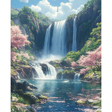 Load image into Gallery viewer, 5D DIY Full Square&Round Diamond Painting Forest Waterfall Landscape Set Mosaic Art Home Decoration Gift for Living Room Bar