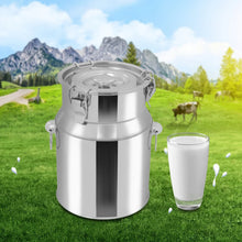 Load image into Gallery viewer, 201 Stainless Steel Milk Can Wear-Resistant Sealed Barrel Large Capacity for Breakfast Restaurant and Milk Shop Easy to Clean