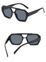 Load image into Gallery viewer, Vintage Square Sunglasses for Women Men Thick Frame Double Bridges Eyewear Female Fashion Chic Polygon Sun Glasses Leopard Blue