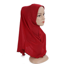 Load image into Gallery viewer, H120 Teenage girls plain hijab hats muslim scarf islamic headscarf hat amira pull on headwrap beautiful 10 years girl scarf