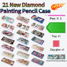 Load image into Gallery viewer, 21 New Diamond Painting Pencil Case Art Pen Holder Aesthetic Diamond Painting Stationery Case As a Gift for School Children